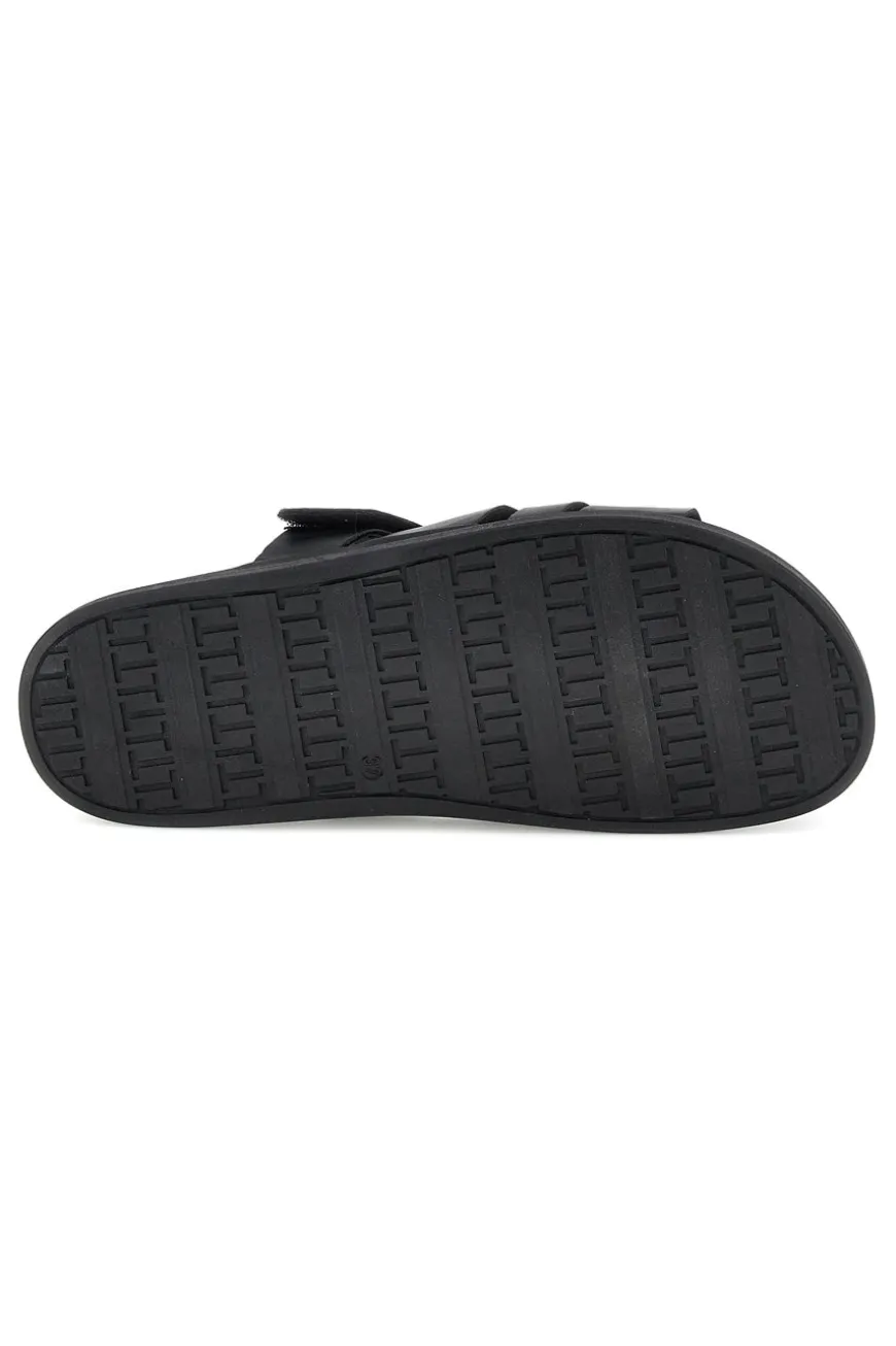 Ciabatte nere in vera pelle con strappo in velcro Pittarello focus 1456531