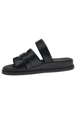 Ciabatte nere in vera pelle con strappo in velcro Pittarello focus 1456531