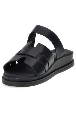 Ciabatte nere in vera pelle con strappo in velcro Pittarello focus 1456531