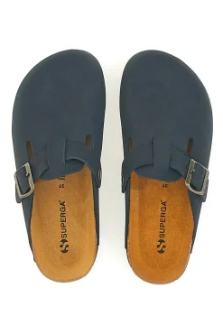 Ciabatte Nere Made in Italy Con Sottopiede in Vera Pelle SUPERGA S31U384