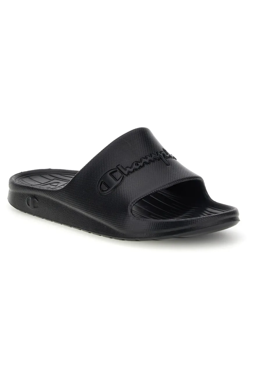 Ciabatte nero con fascia logata Champion Cabana Box Slide