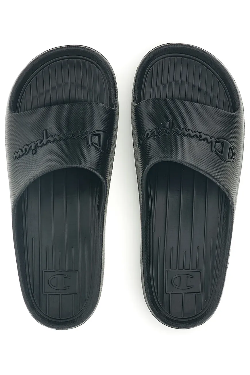 Ciabatte nero con fascia logata Champion Cabana Box Slide