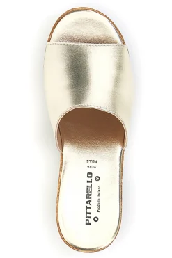 Ciabatte Oro con zeppa in vera pelle Made in Italy Pittarello 23317428