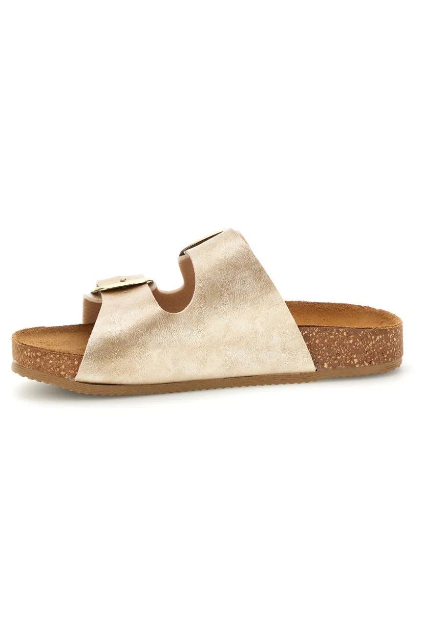 Ciabatte oro sottopiede in vera pelle Pittarello tierra 335A20630SR