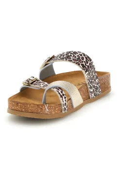 Ciabatte oro stampa animalier Pittarello Tierra 335A312SR