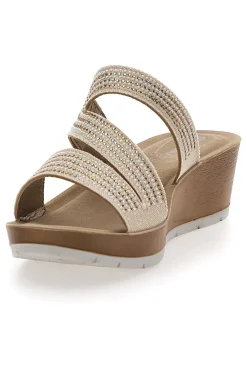 Ciabatte Platino con Zeppa e Strass Inblu 18 RN