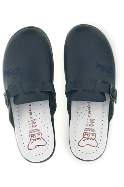 Ciabatte professionali blu in vera pelle Mr. chef 8015