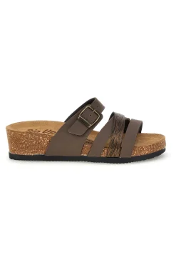 Ciabatte taupe con fasce e plantare anatomico Bio up 308