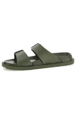 Ciabatte verde militare con doppia fibbia 2t2l 72593