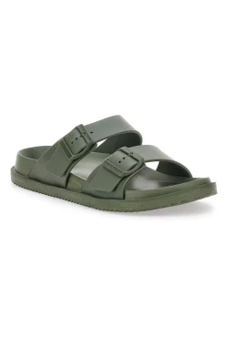Ciabatte Verde Militare Con Doppia Fascia 2T2L 72593
