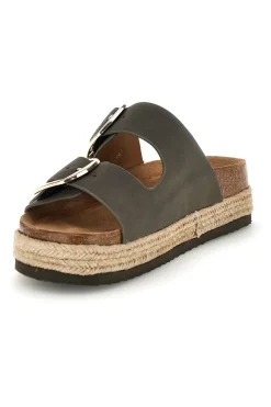 Ciabatte verdi con doppia fascia regolabile e suola platform Superga S11T228