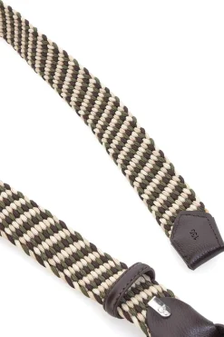 Cintura intrecciata verde e beige elastica taglia unica Basile BA1346/ELASTICO