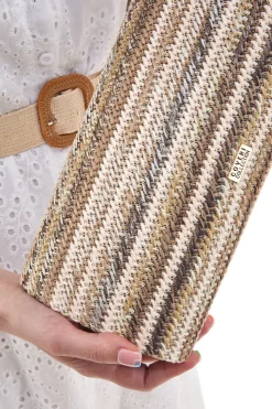 Clutch Elegante in Rafia Beige Coveri Collection 0189
