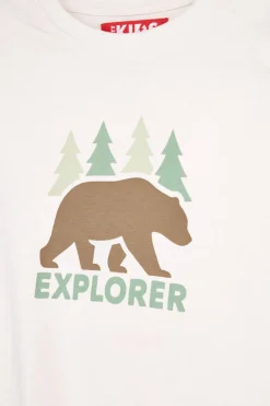 Completo bianco e verde con stampa Explorer Pitt kids PT-B-SE-9009