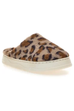 Coveri World 25805 Hausschuhe aus Kunstfell mit Leopardenmuster
