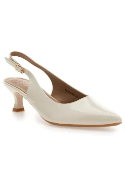 Décolleté Beige chiaro vernice slingback tacco medio Mon dieu FDS246C