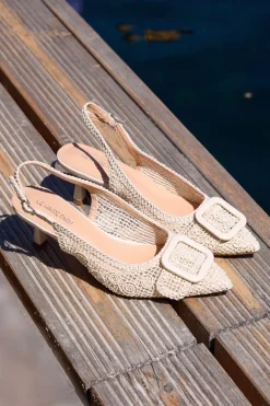 Décolleté Beige slingback tacco medio Le havre Paris 63181