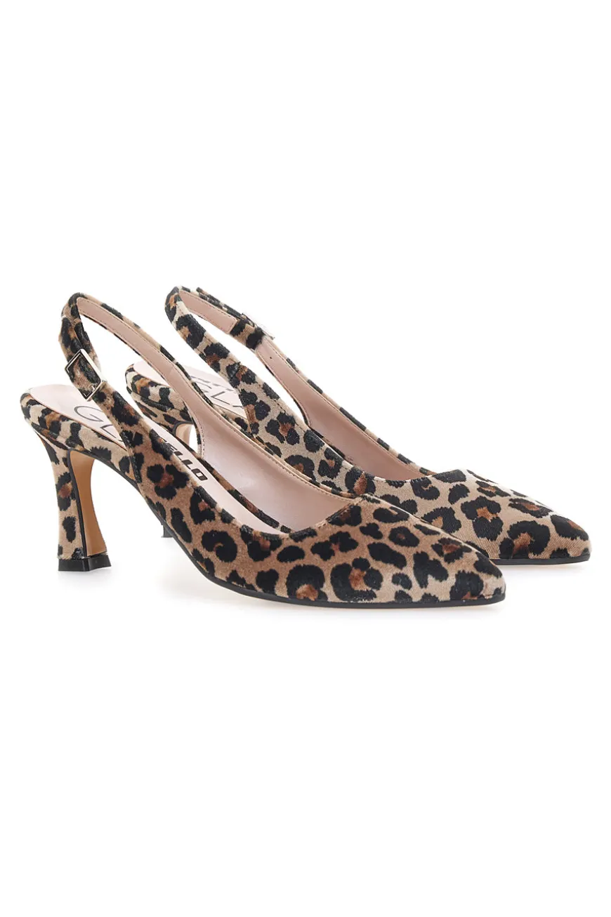 Décolleté Leopardate Slingback con Tacco Medio PITTARELLO GLAM 2371