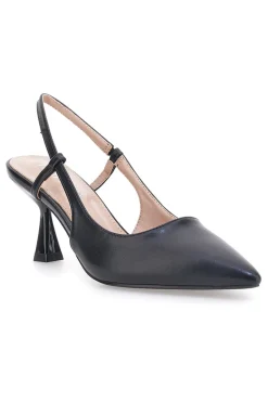 Décolleté nere slingback con tacco First lady P653