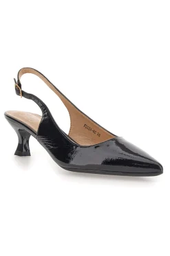 Décolleté Nero vernice slingback tacco medio Mon dieu FDS246C