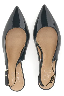 Décolleté Nero vernice slingback tacco medio Mon dieu FDS246C