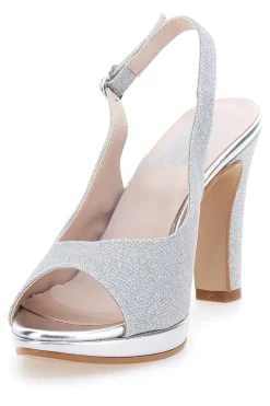 Décolleté Open-Toe Argento Pittarello Love 4477