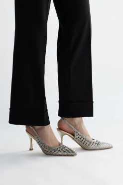 Décolleté oro e argento con strass e cinturino First lady P660