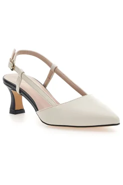 Décolleté Panna e Nero Tacco Medio Pittarello Glam 3358