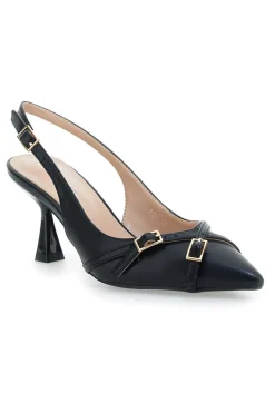 Décolleté Slingback Nere con Cinturini Decorativi FIRST LADY P531