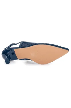 Décolleté slingback nere con strass e tacco basso Mon Dieu 632