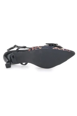 Décolleté Slingback Nere Leopardate a Punta LE HAVRE PARIS APY22