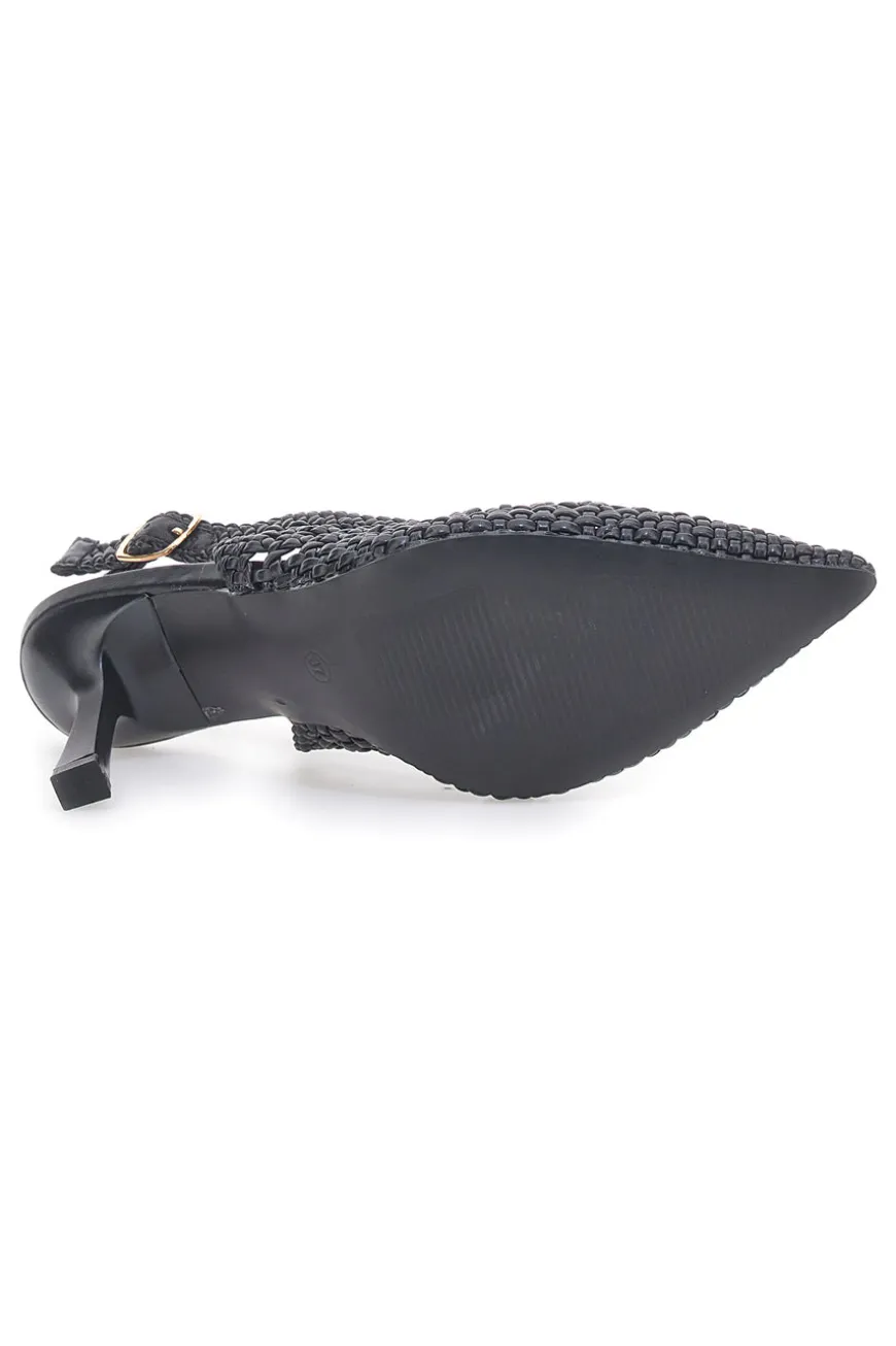 Décolleté Sling-back Nero First Lady P588
