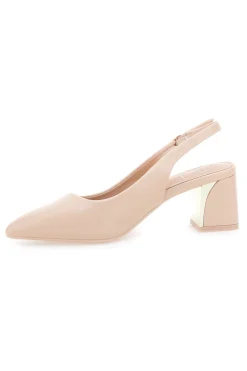 Décolleté Slingback Nude con Tacco con Dettaglio Effetto Cromato Mon Dieu DQ50233