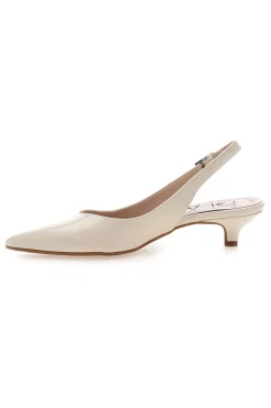 Décolleté slingback panna con tacco Pittarello Glam 3135