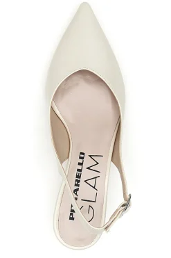 Décolleté slingback panna con tacco Pittarello Glam 3135