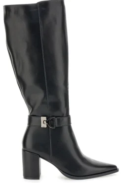 Energy I365 Schwarze High-Heel-Stiefel mit Zierriemen
