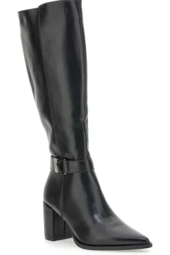 Energy I365 Schwarze High-Heel-Stiefel mit Zierriemen