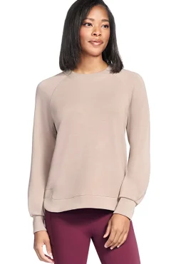 Felpa beige con maniche raglan e orlo stondato Skechers SKECHLUXE Elevate Crewneck