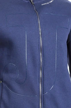 Felpa blu con zip e maxi logo frontale Joma Urban Street Full Zip Sweatshirt