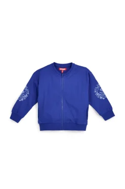Felpa blu con zip e stampa decorativa Pitt kids PT-G-F-9017