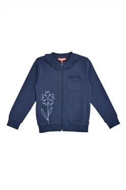 Felpa Girocollo con Cerniera Blu Pitt Kids 05056