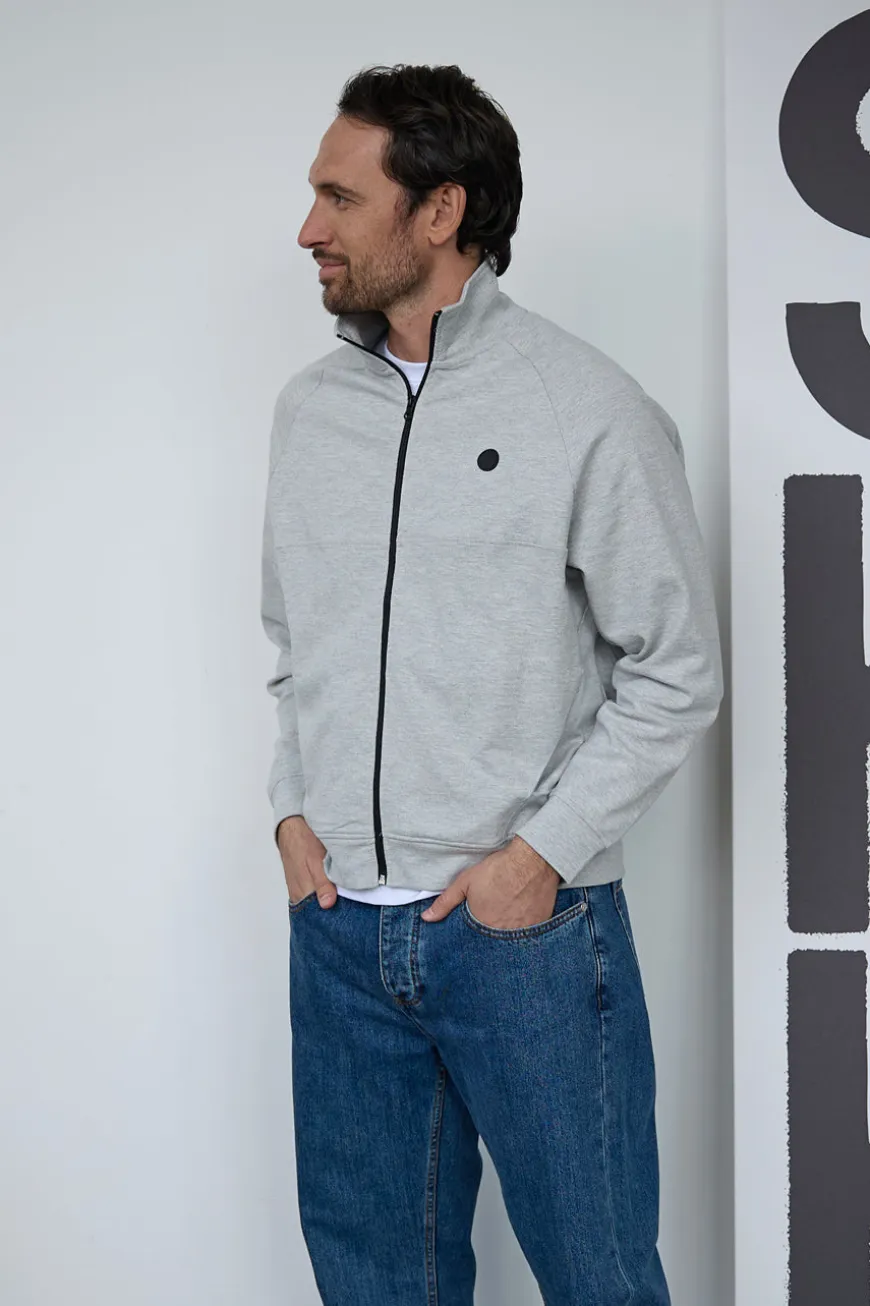 Felpa grigia con zip e collo alto Boardman Alpha pt-m-t-9072
