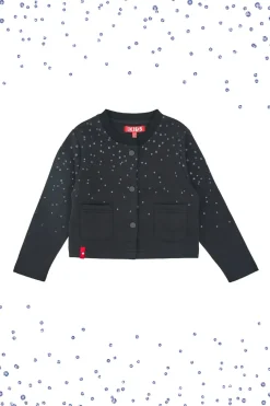 Felpa nera a maniche lunghe con bottoni PITT KIDS 6005