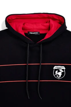 Felpa nera con cappuccio e stampa logo Abarth AH019CP