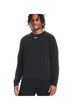 Felpa Nera Girocollo Under Armour Rival Fleece Crew