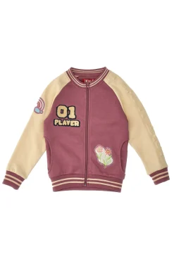 Felpa Panna e Rosa con Cerniera Centrale PITT KIDS 6018