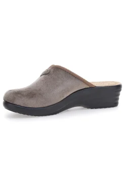 Fly Flot 90L80X68PE Taupe Hausschuhe mit perforiertem Fußbett und Komfortkeil