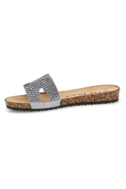 Fun Strand Silber Hausschuhe mit Glitter 18103