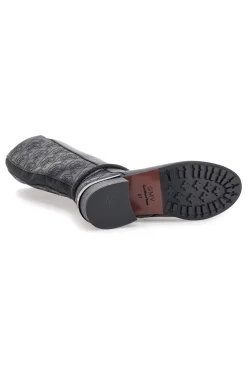 Gianmarco Venturi SV0184 schwarze Stiefel mit Logo und verziertem Absatz