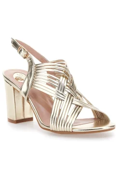 Goldene Sandalen mit mittlerem Absatz Le Havre Paris 9976956